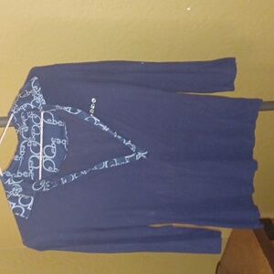 Long sleeve top navy blue